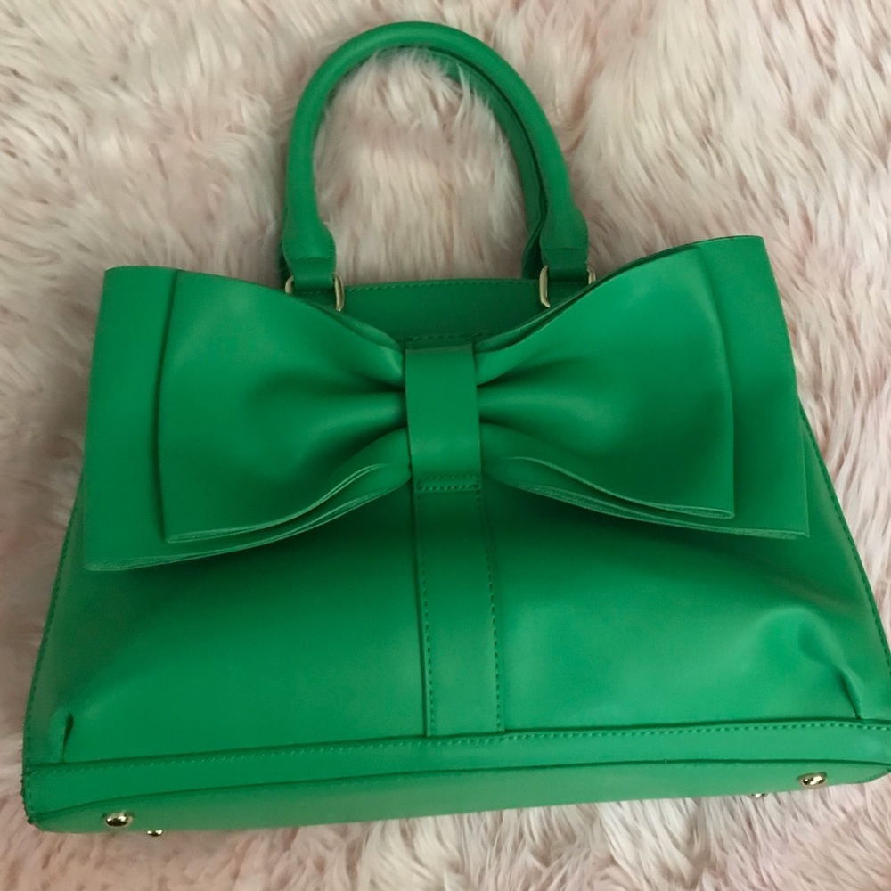 Green JustFab Big Bow Satchel